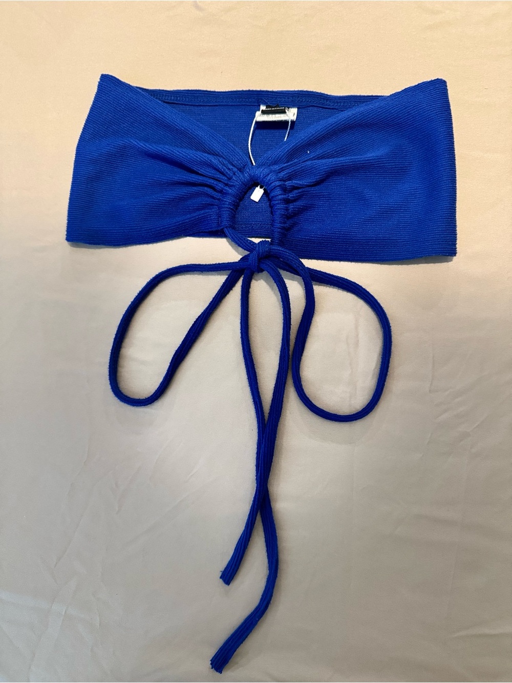 SHEIN Cobalt Blue Knit Tie-Front Bandeau